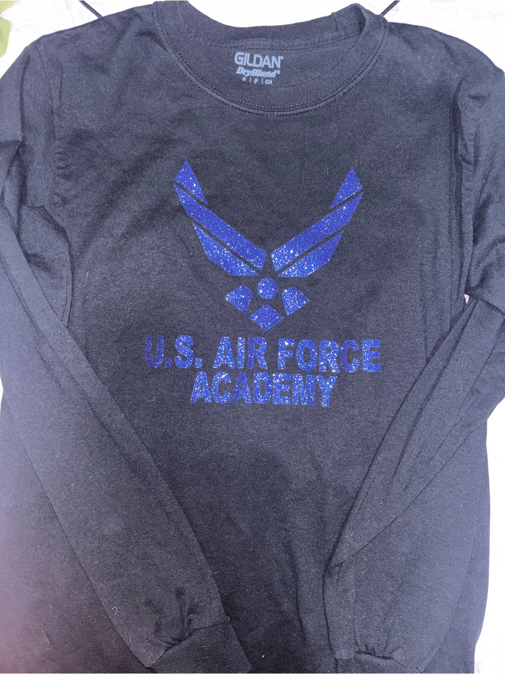 U.S. Air Force Academy Black Long-Sleeve Top with Blue Logo small